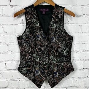 Gloria Vanderbilt vintage Black structured vest size small witchycore emo moto